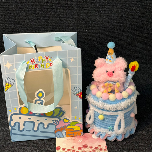 Pig birthday cake box