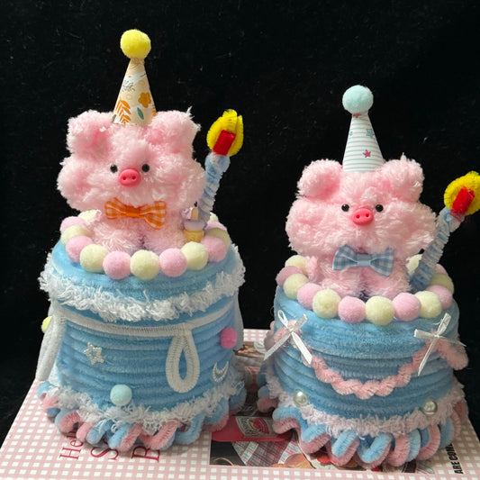 Pig birthday cake box